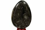 Septarian Dragon Egg Geode - Black Crystals #118742-1